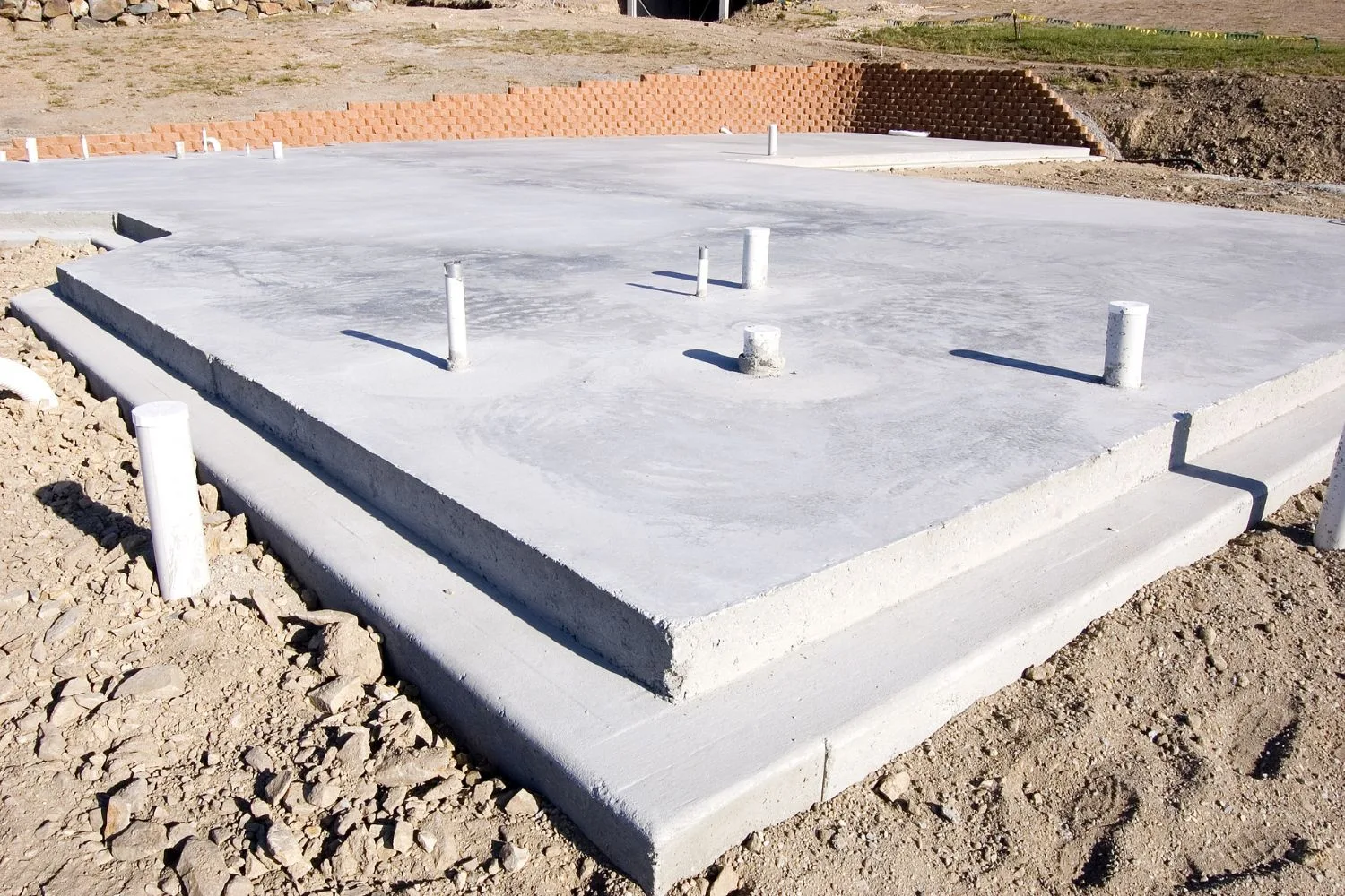 Large concrete slab ready for construction